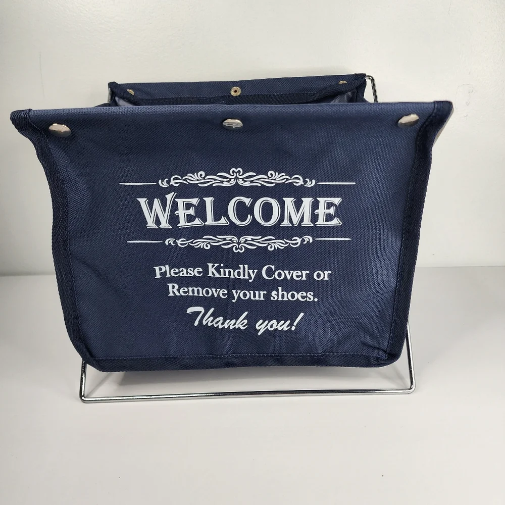 Foldable Fabric Storage Box for Disposable Shoe Covers or Booties.